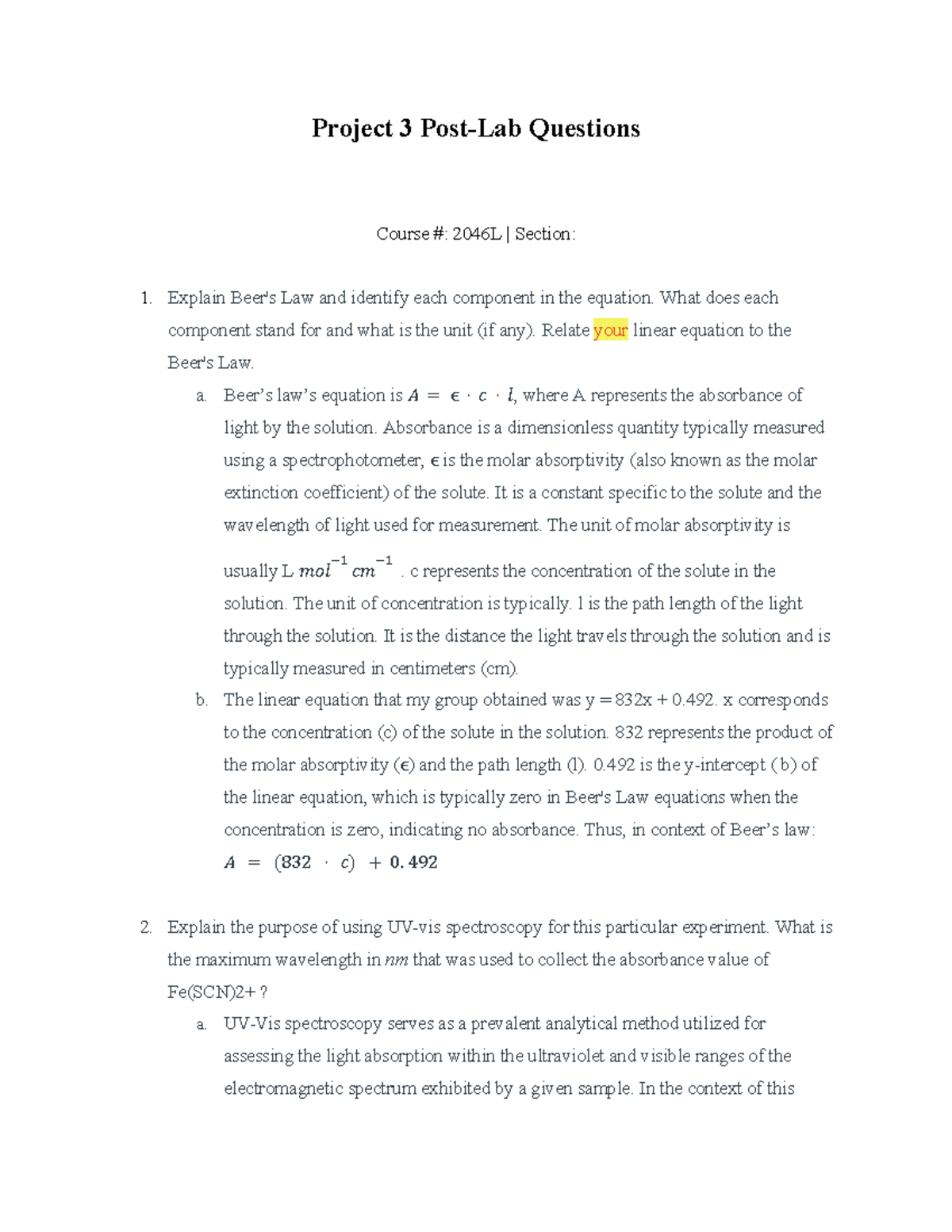 Copy of Post-Lab Project 3 Questions - Project 3 Post-Lab Questions ...