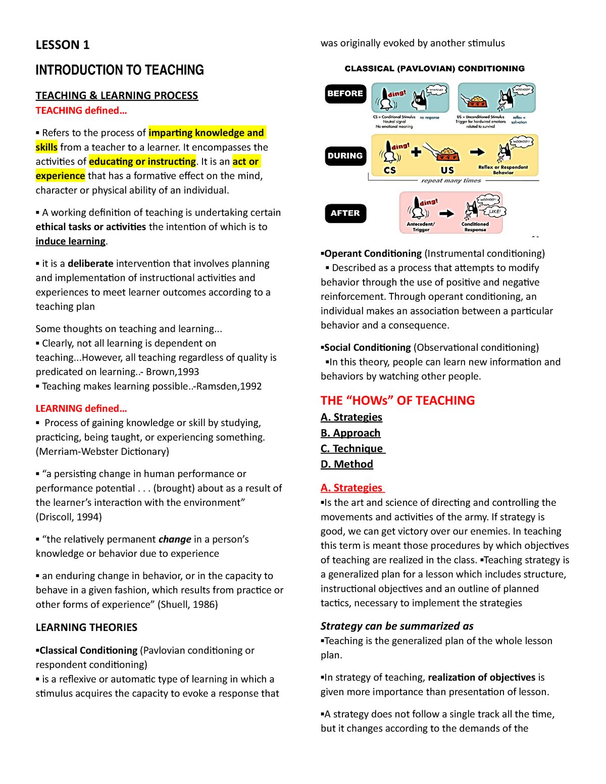 Principles And Strategy Of Teaching In Medical Laboratory Science 