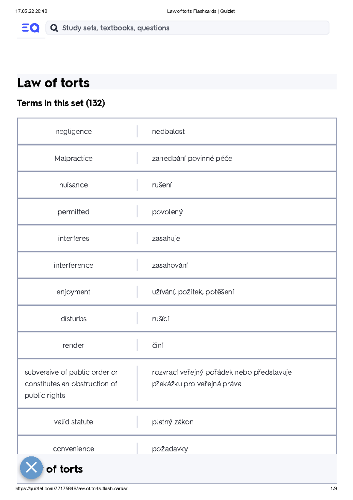 Law of torts Flashcards Quizlet Free trial Law of torts Terms in this