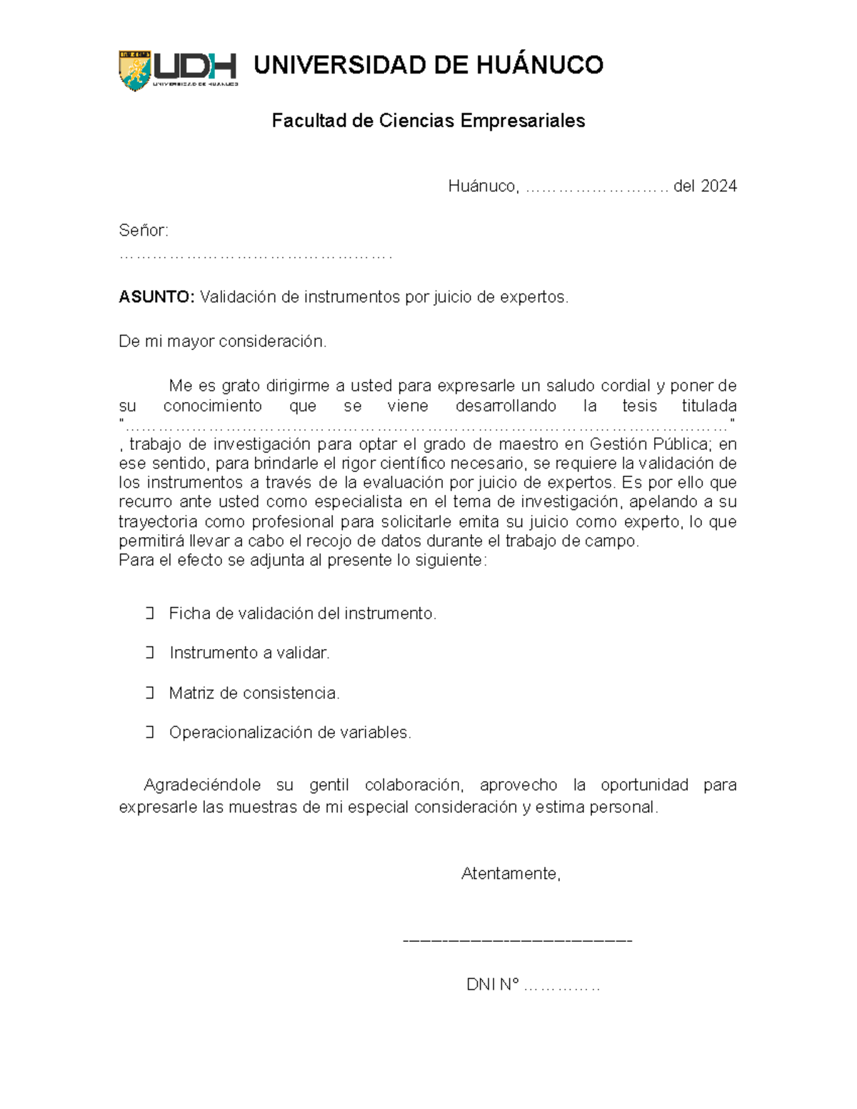 Documento PARA Validacion DE Expertos - Facultad de Ciencias ...