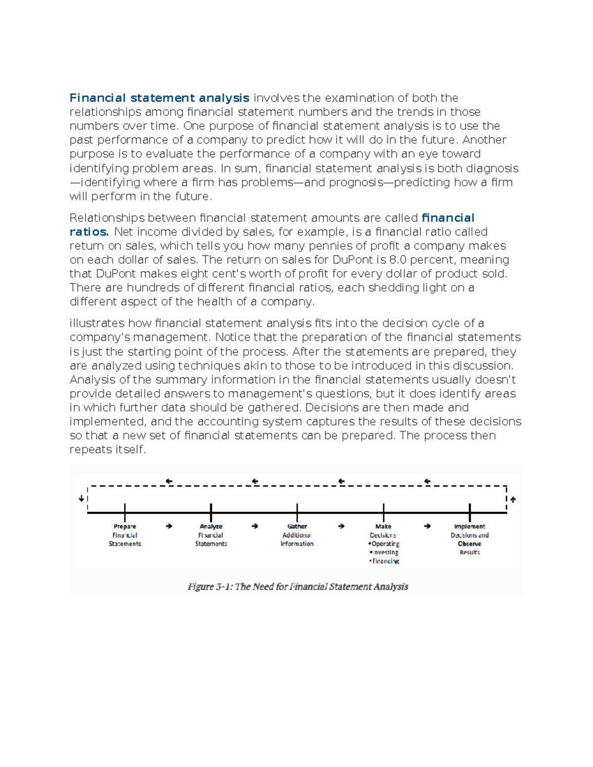 C213- Notes - Financial statement analysis involves the examination of ...