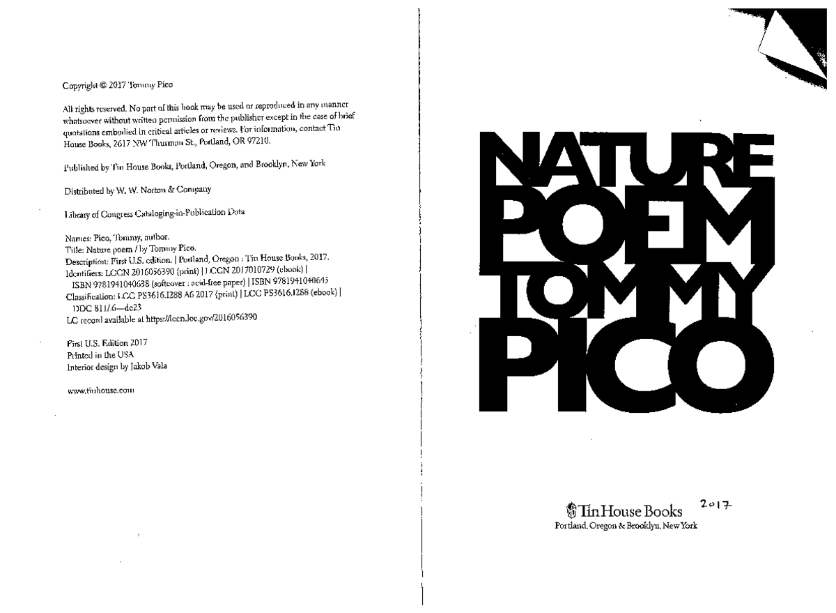 Pico Nature Poem - Studocu