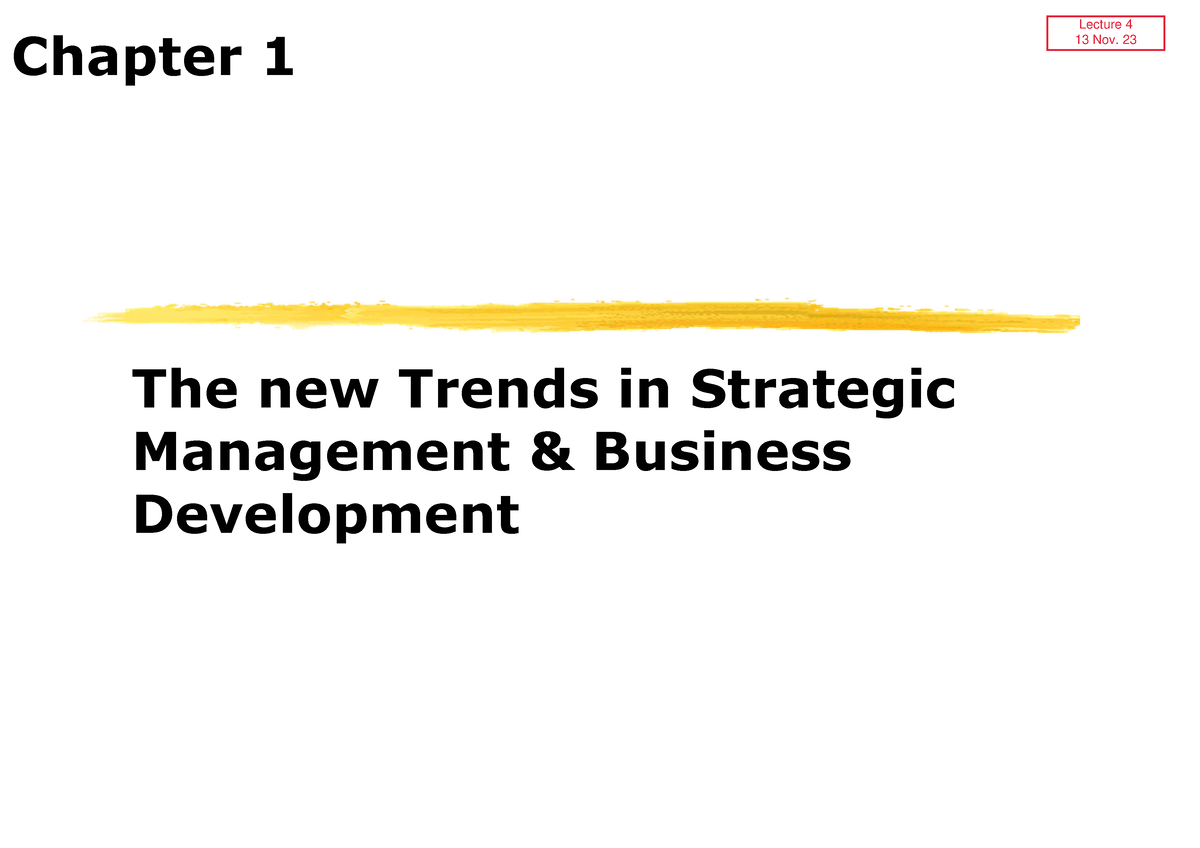 Chapter 1 Modification - The New Trends In StrategicManagement ...