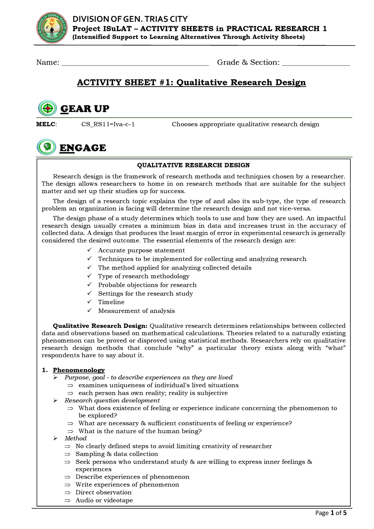 PR1 Q4-AS1-8- Merged - Module For Research - Project ISuLAT – ACTIVITY ...