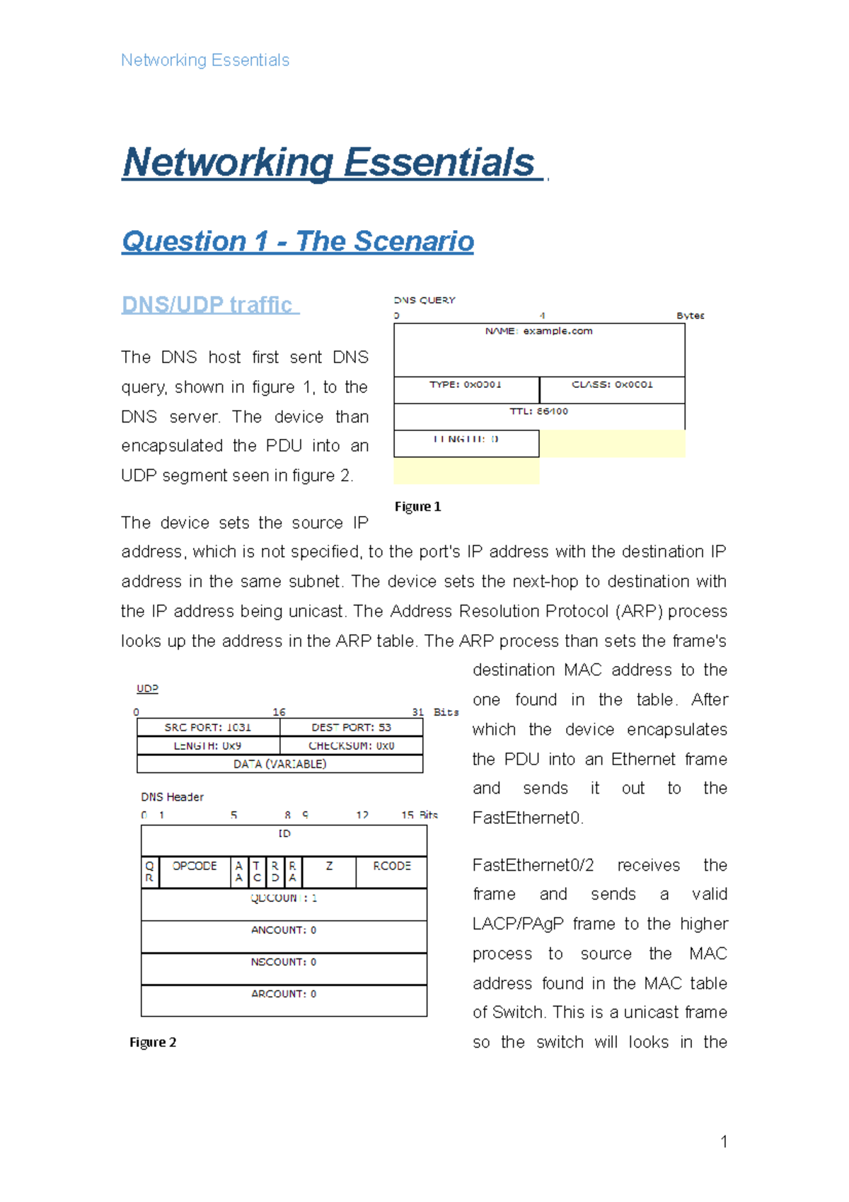 Assignment 2 - Networking Essentials Networking Essentials Question 1 ...