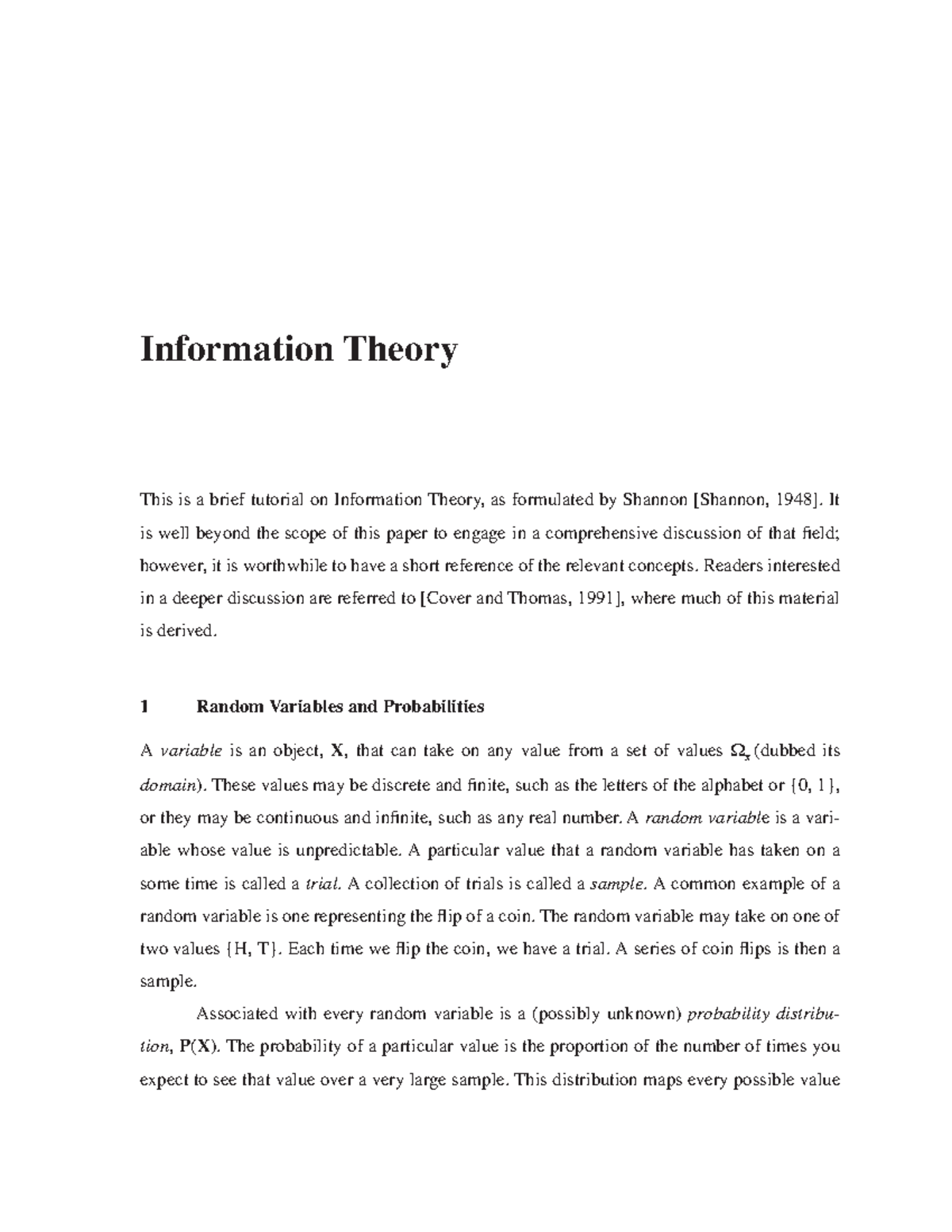 information theory case study