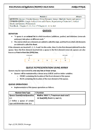 Module 1 DS 2022 notes - MODULE 1 INTRODUCTION TO DATA STRUCTURES: Data ...
