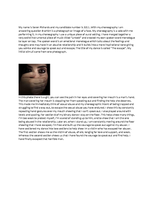 Dance gcse exam - Narrative The choreographic approach of narratives ...
