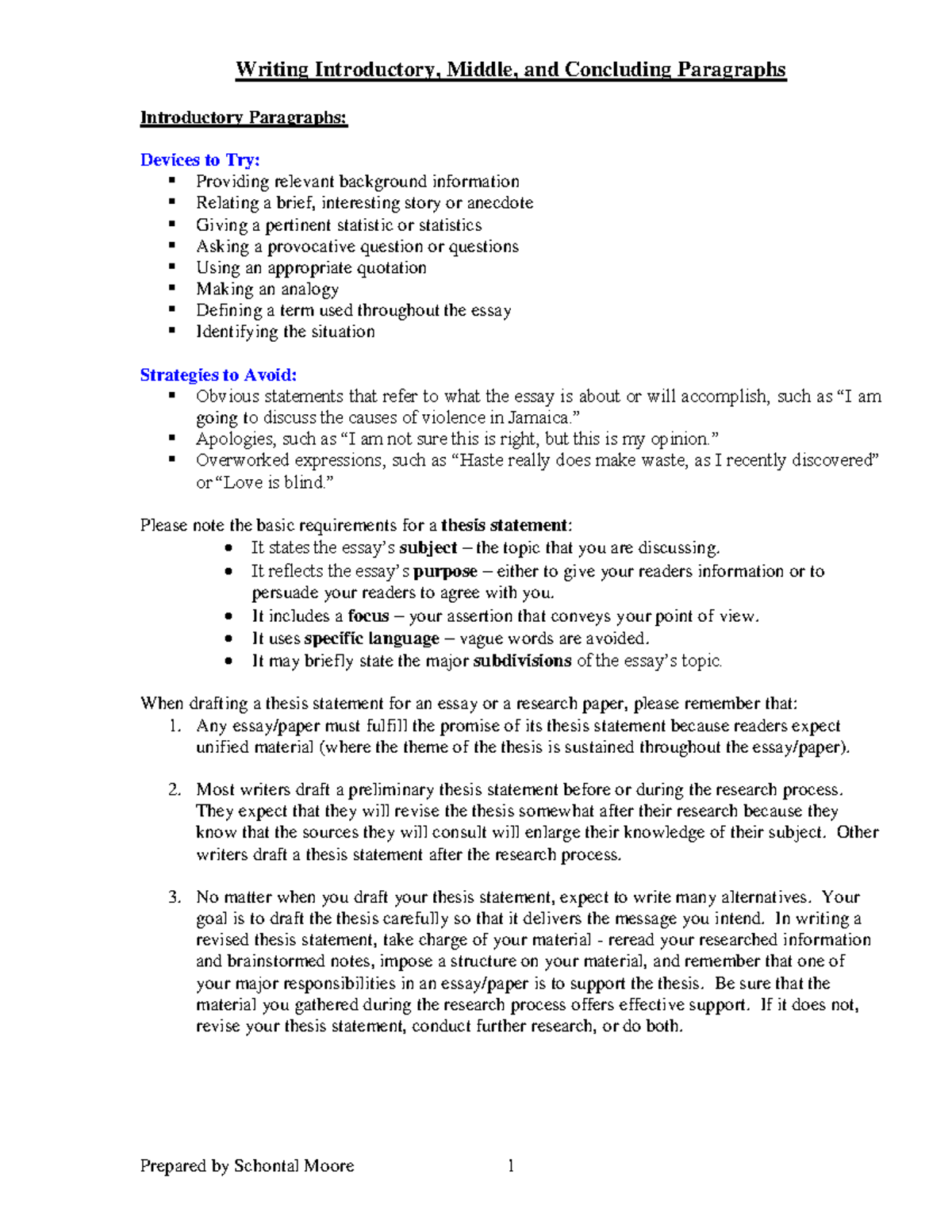 Writing Intro Body Concluding Paragraphs - Writing Introductory, Middle ...