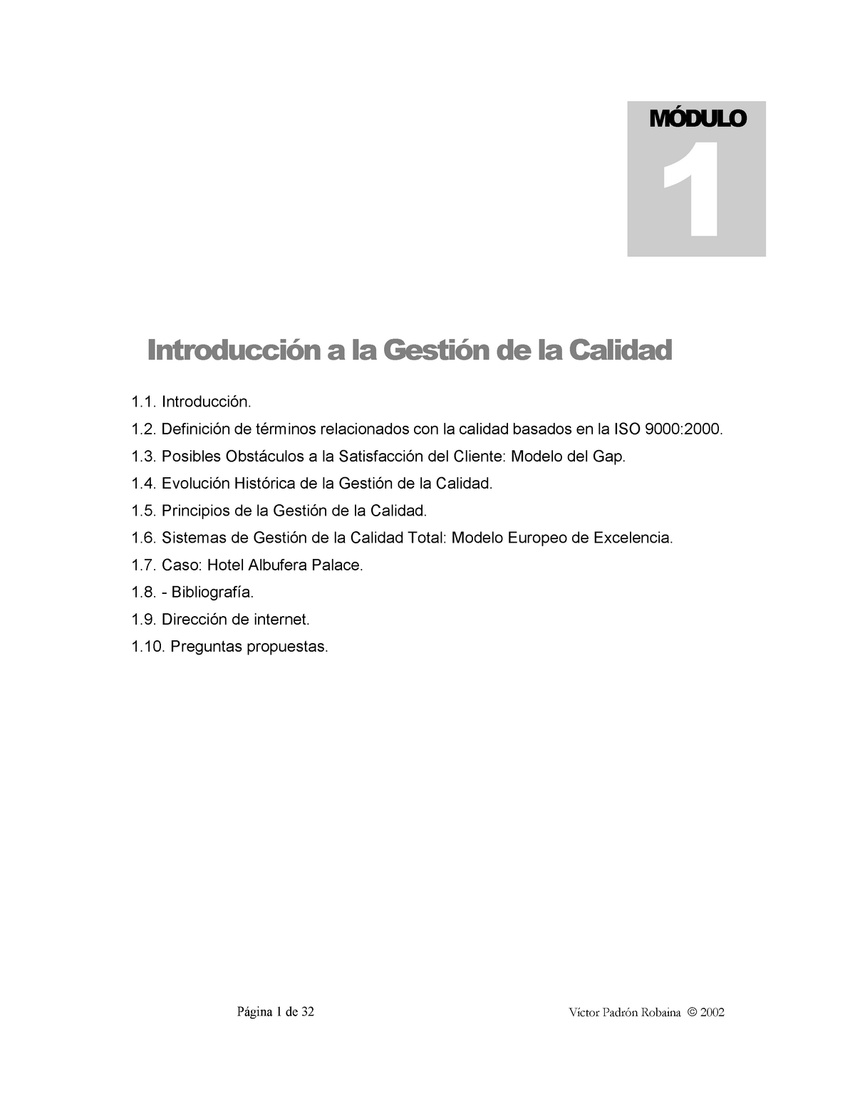 01. Introduccion De La Gestión De La Calidad - Página 1 De 32 ...