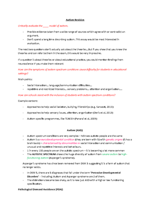 Autism spectrum conditions essay - Autism spectrum conditions (ASC) are ...