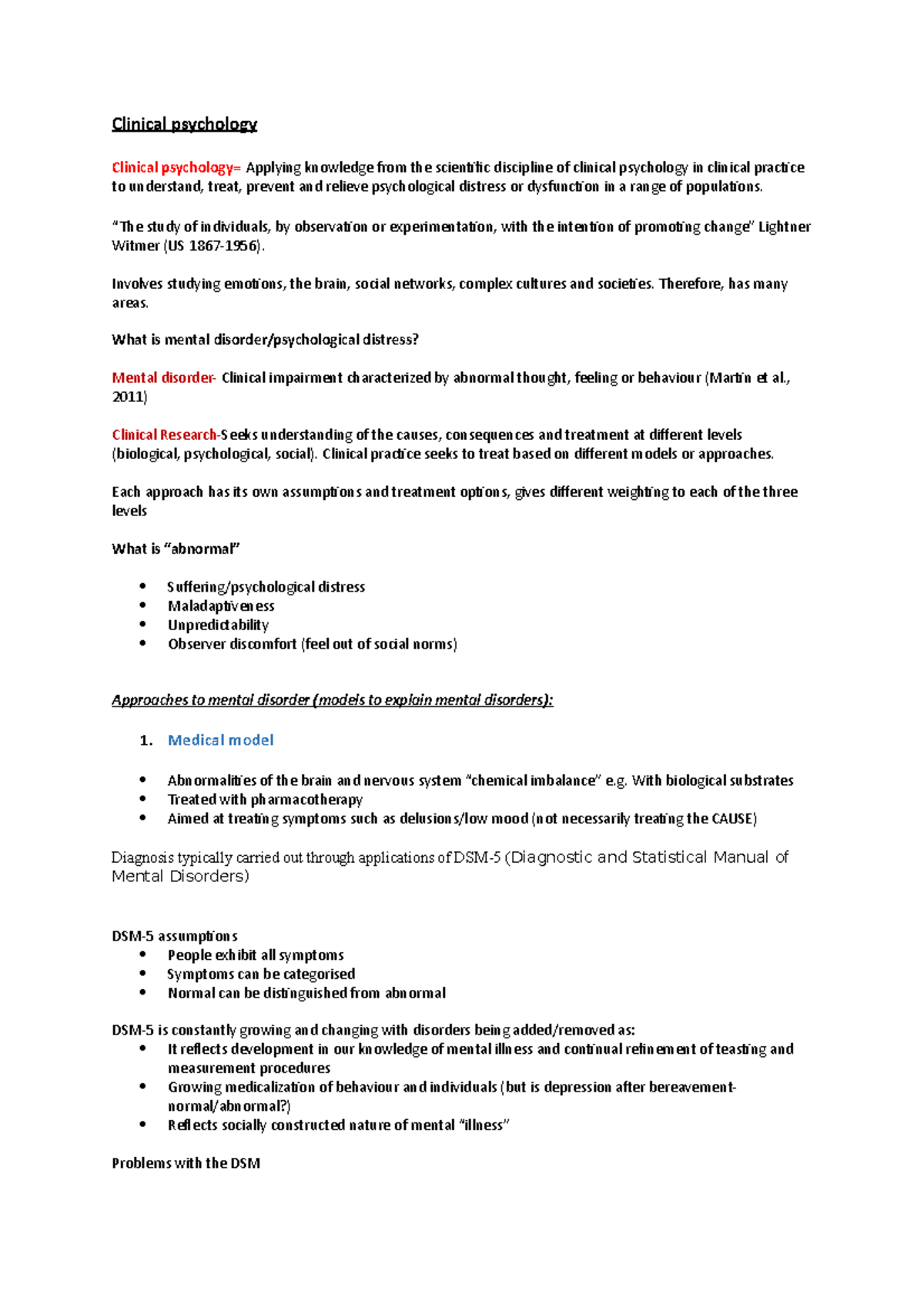 Clinical psychology- Applying psychology - Clinical psychology Clinical ...