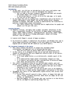 Unit 2- Autonomous Animals, 1600 – 1800 - Unit 2: Autonomous Animals ...