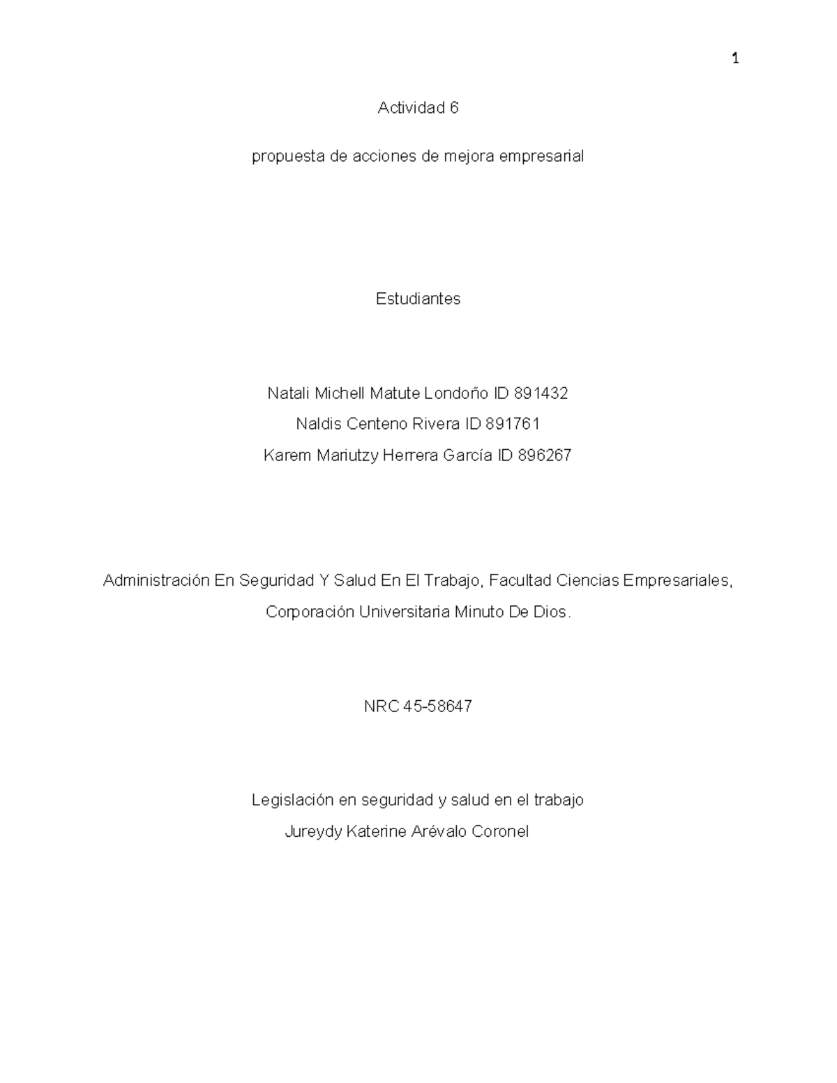 Actividad 6 mejora empresarial - Actividad 6 propuesta de acciones de ...