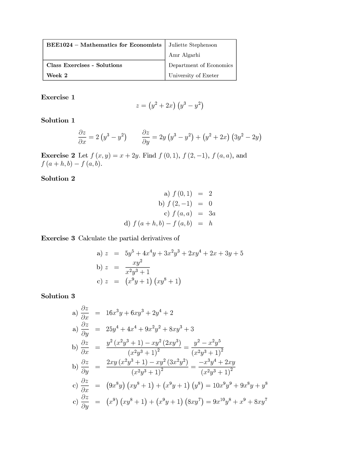 Bee1024 08 09 Tutorial Exercises Week 2 Solutions Studocu