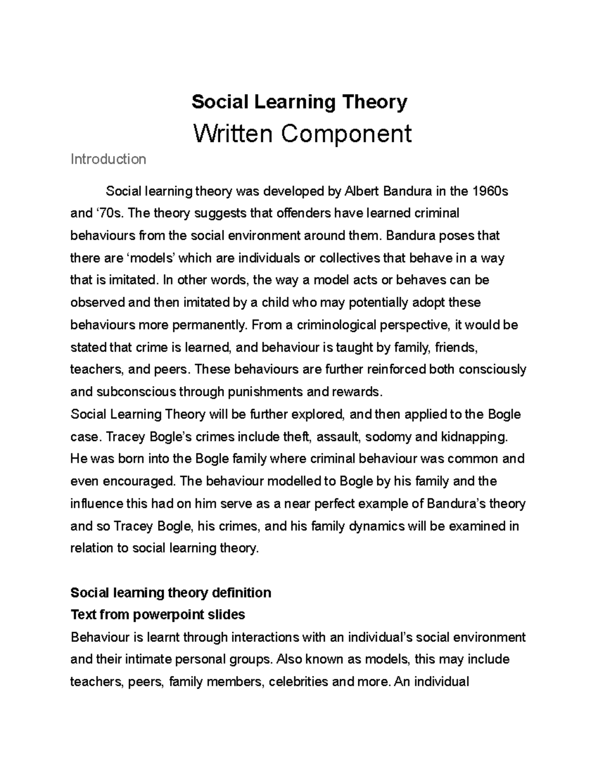 social learning theory 16 mark essay