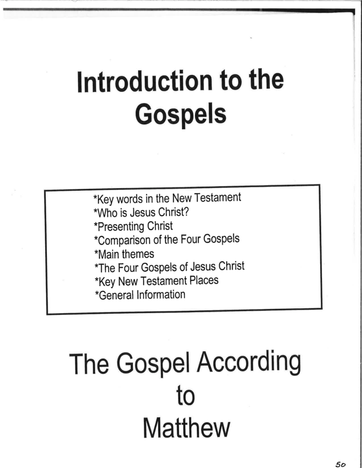 Intro To The Gospels Scan Copy - BIL 102 - Studocu