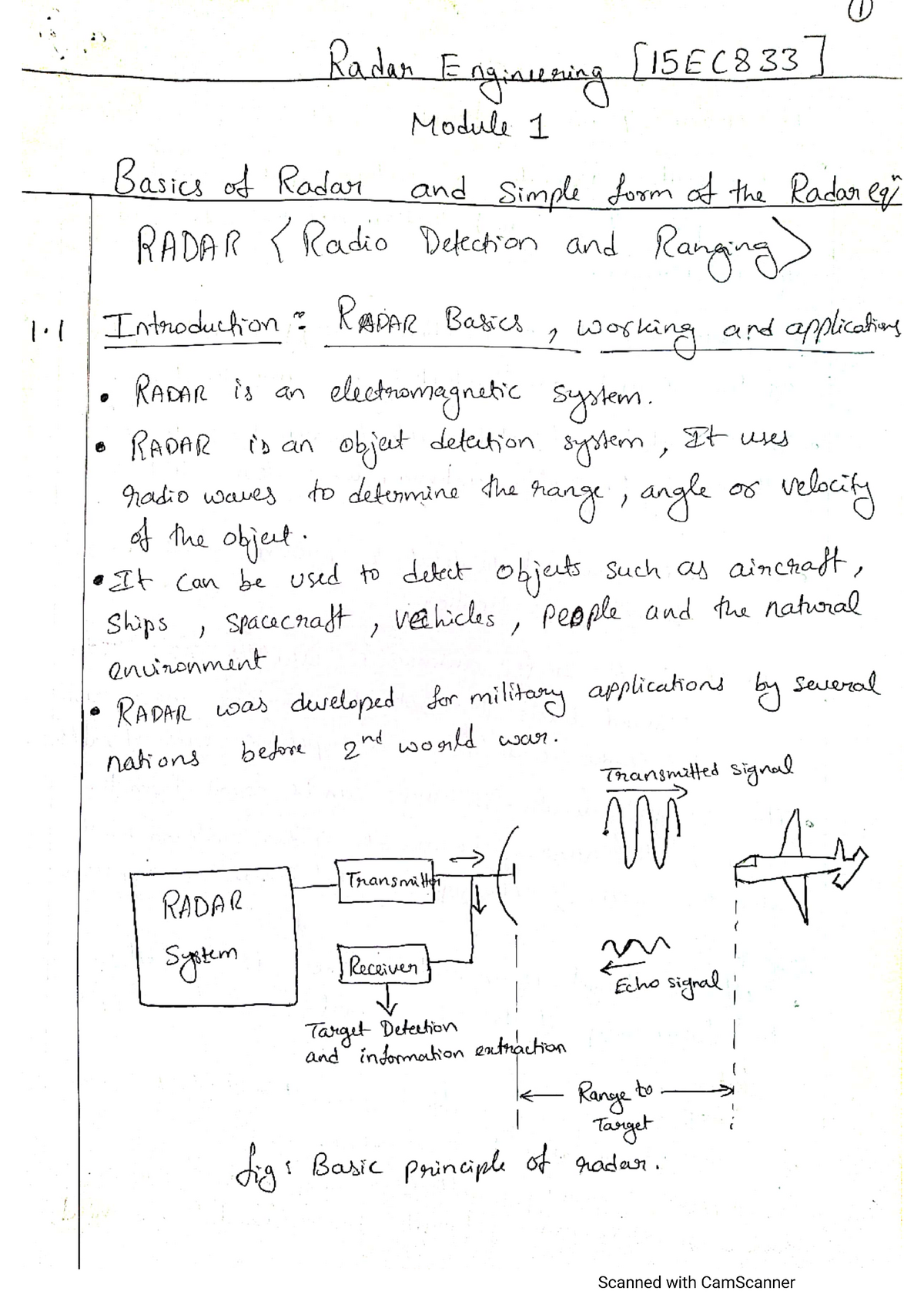 Radar engineering module 1 Studocu