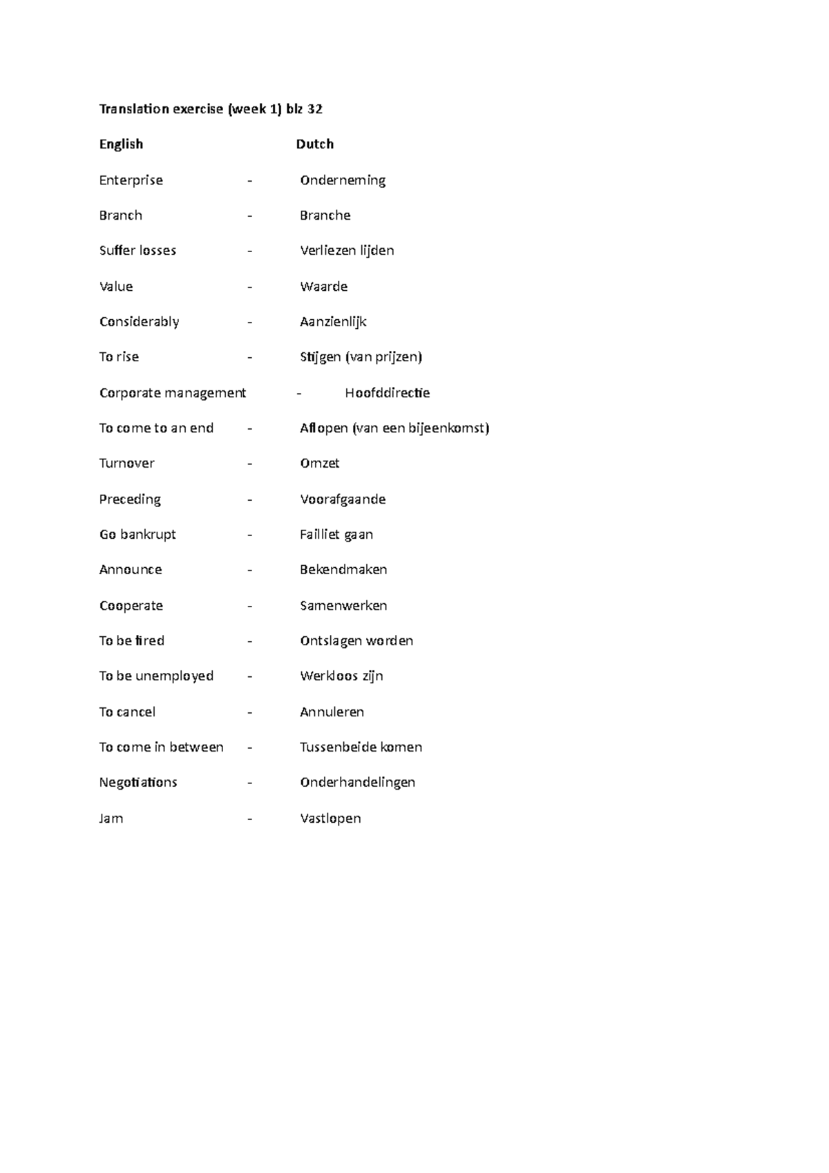 Verplichte opgaven, Engels M1.2, Vragen en Antwoorden Alle woorden