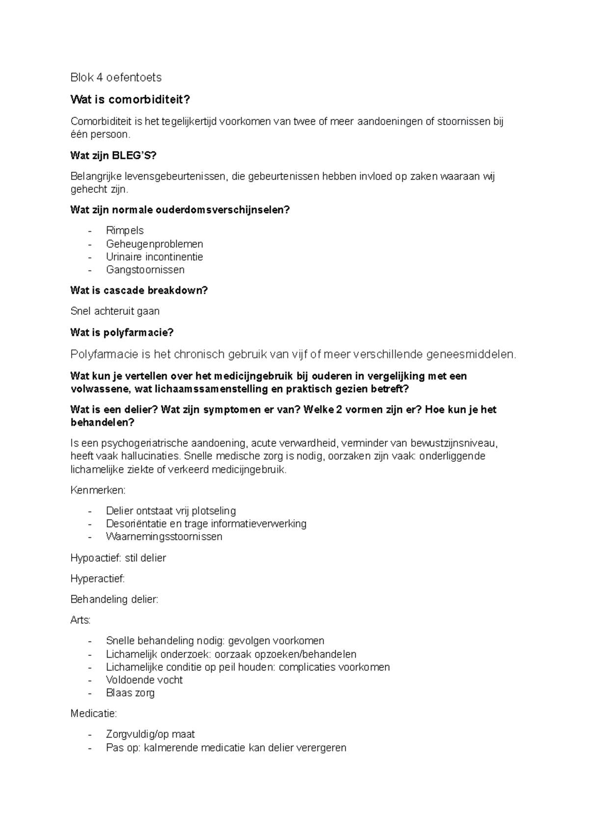 Blok 4 Oefentoets Blok 4 Blok 4 Oefentoets Wat Is Comorbiditeit 