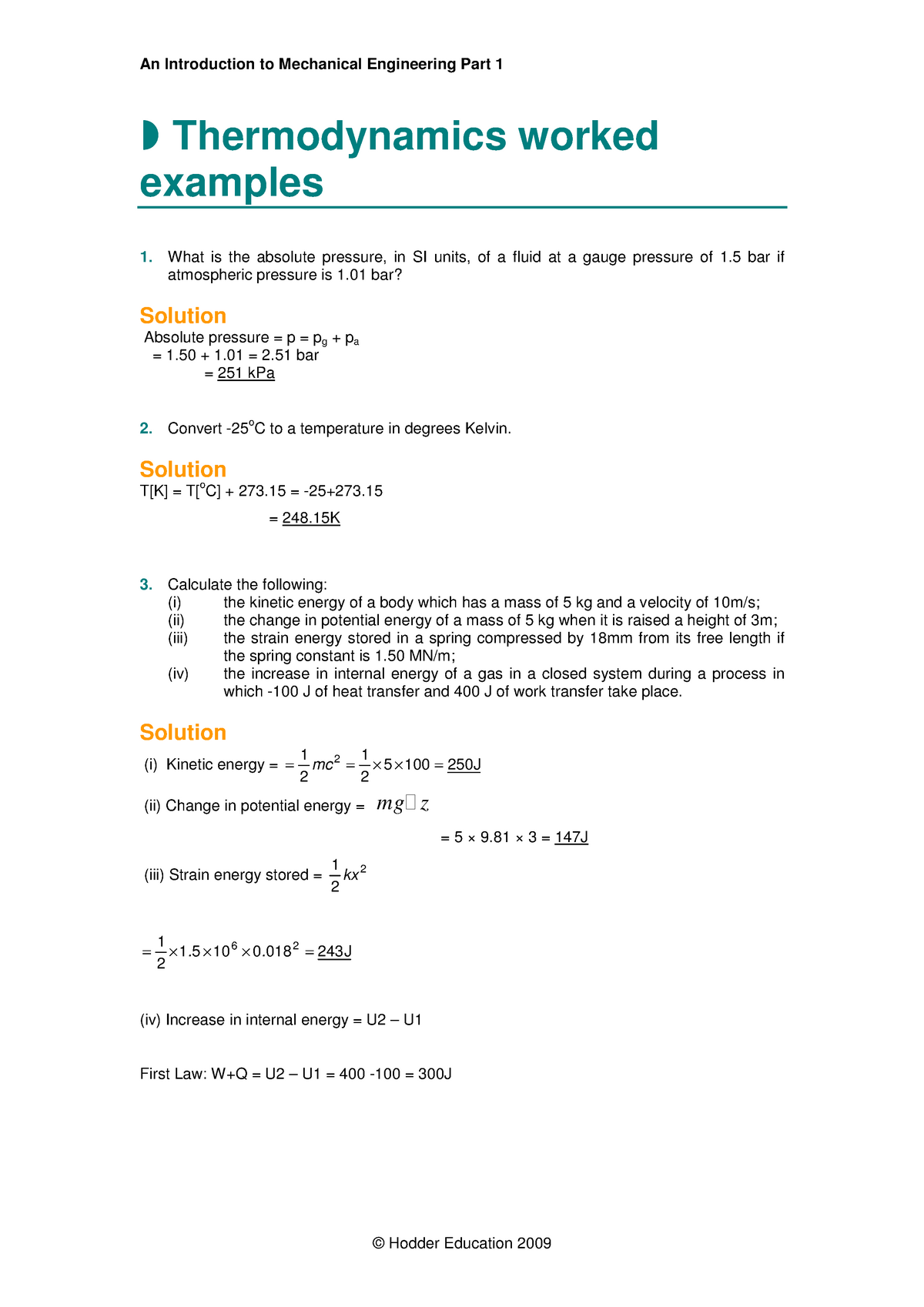 Thermodynamics-worked-examples - Thermodynamics Worked Examples What Is ...