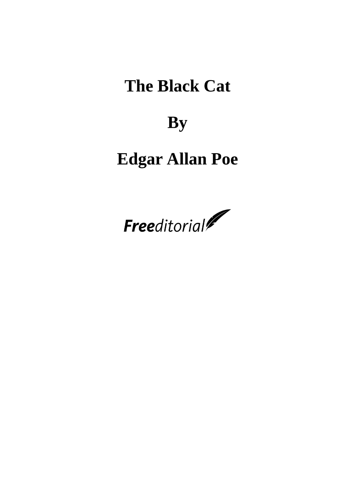 The black cat. Read this to children very good story - The Black Cat By ...