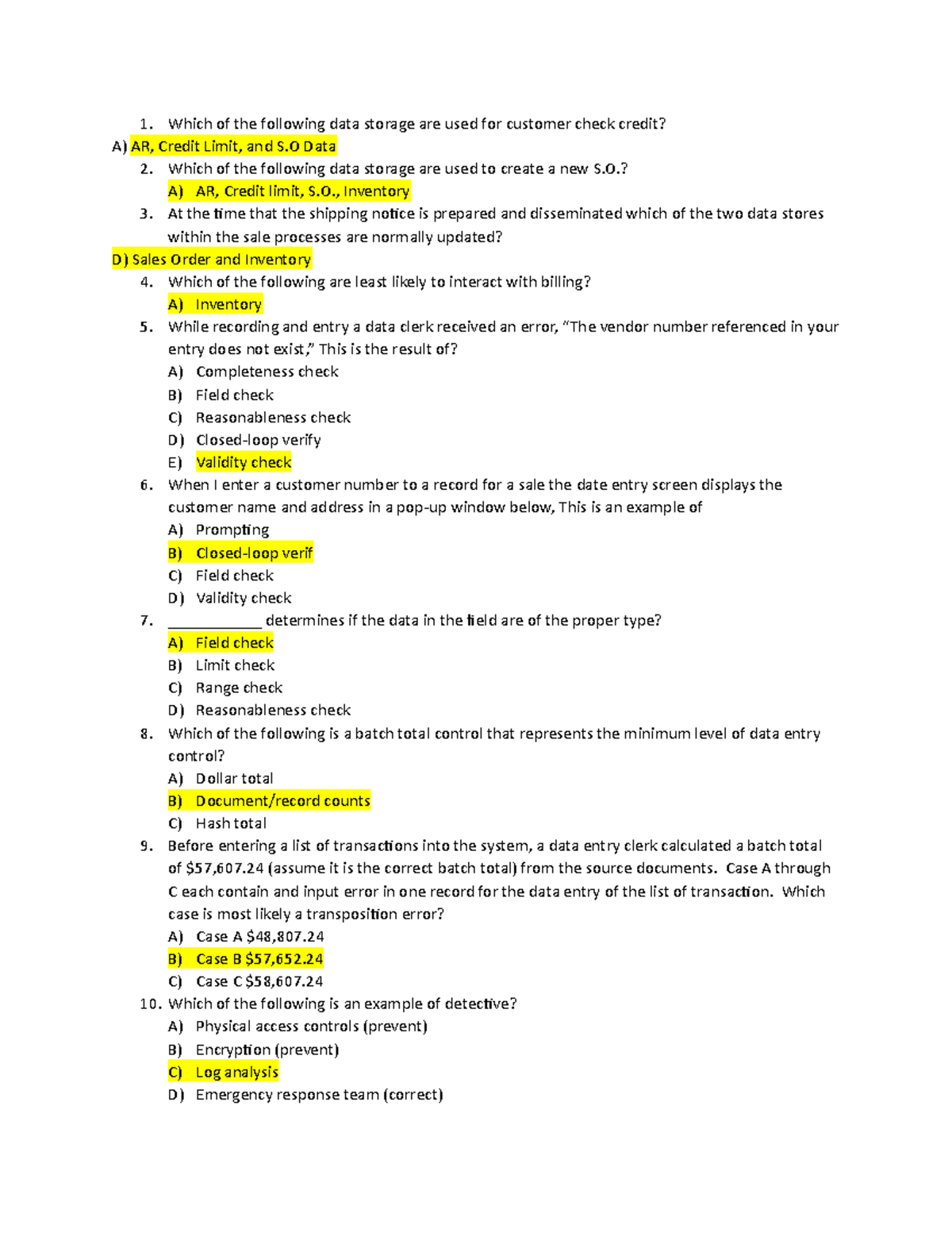 Questions to study for exam - 1. Which of the following data storage ...