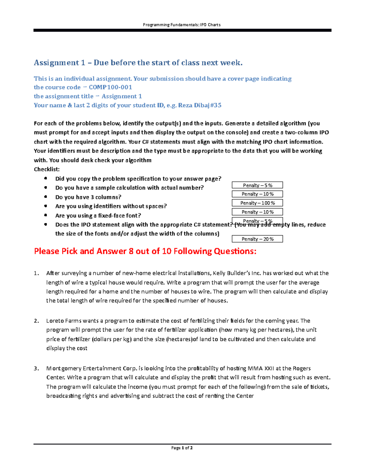 Week 01-z-B-Assignment 01 - Programming Fundamentals: IPO Charts ...