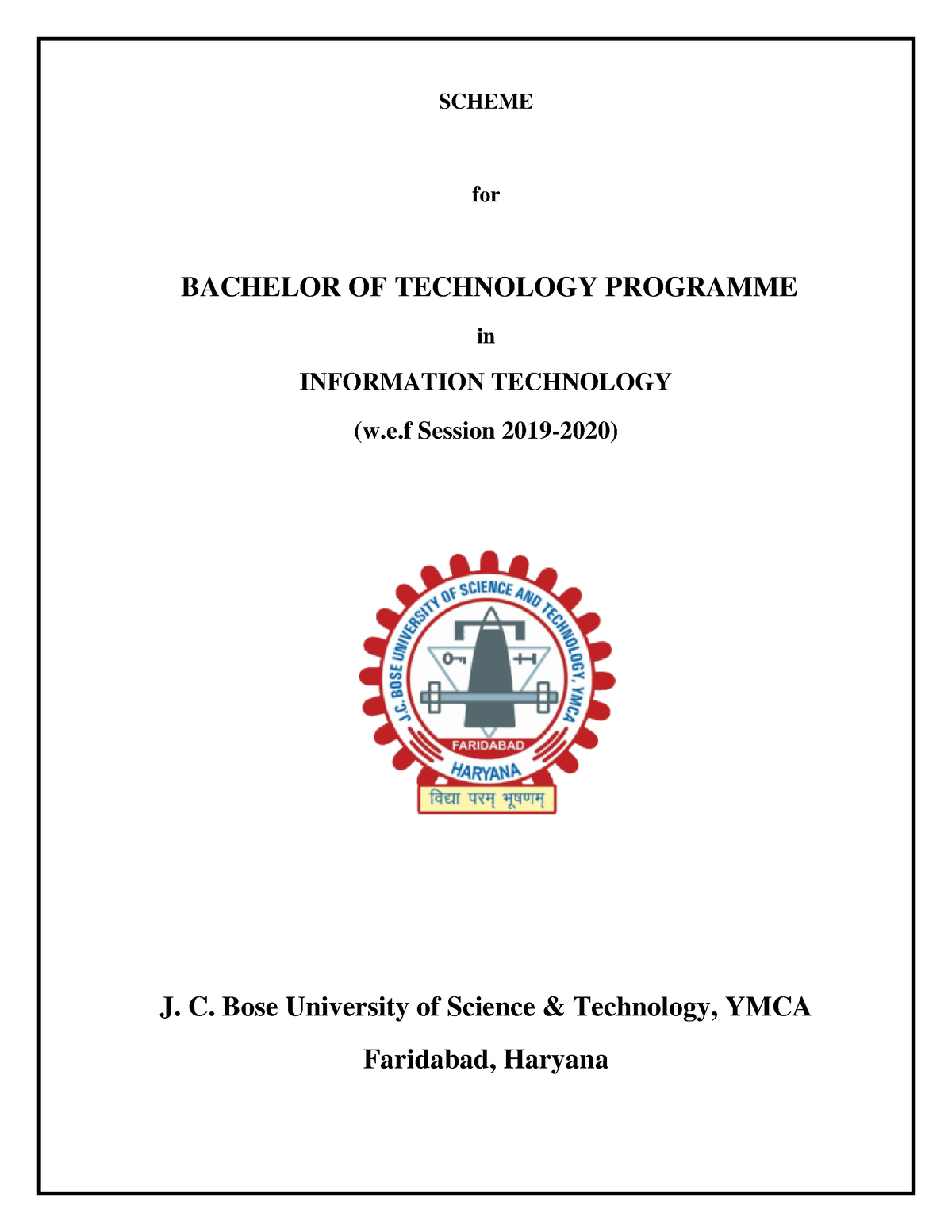 Four Year Syllabus - SCHEME For BACHELOR OF TECHNOLOGY PROGRAMME In ...