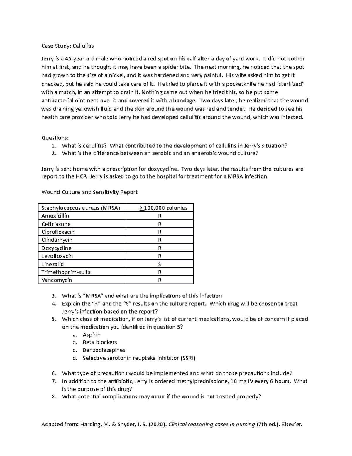 cellulitis case study journal