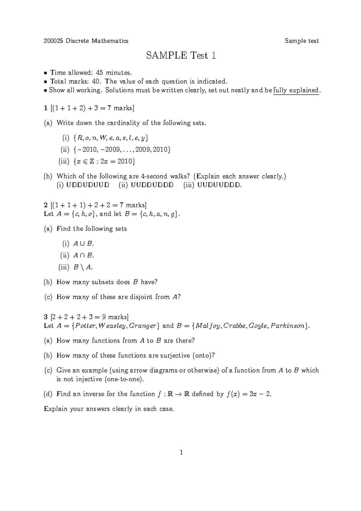 Discrete Test Example at Matthew Kathryn blog