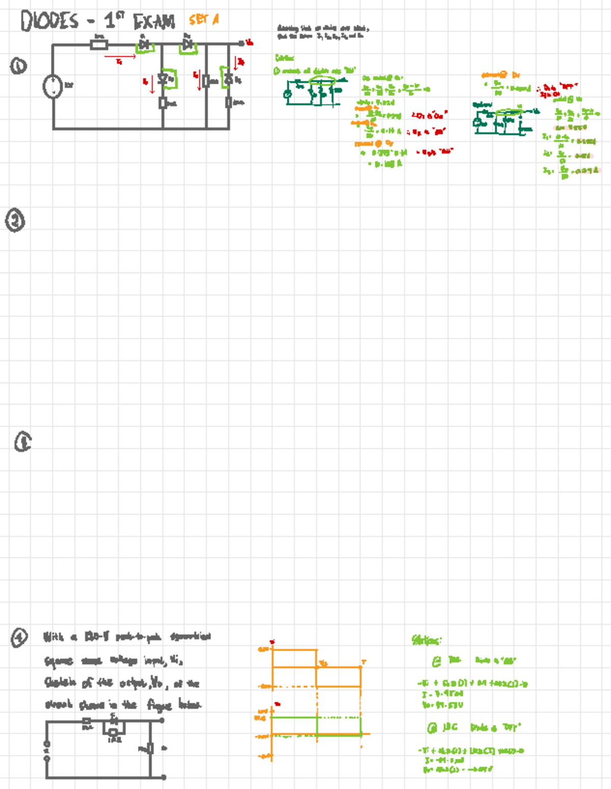 EEE121 Exams Questions and Answers - DIODES-I EXAM SET A Di D3 ...