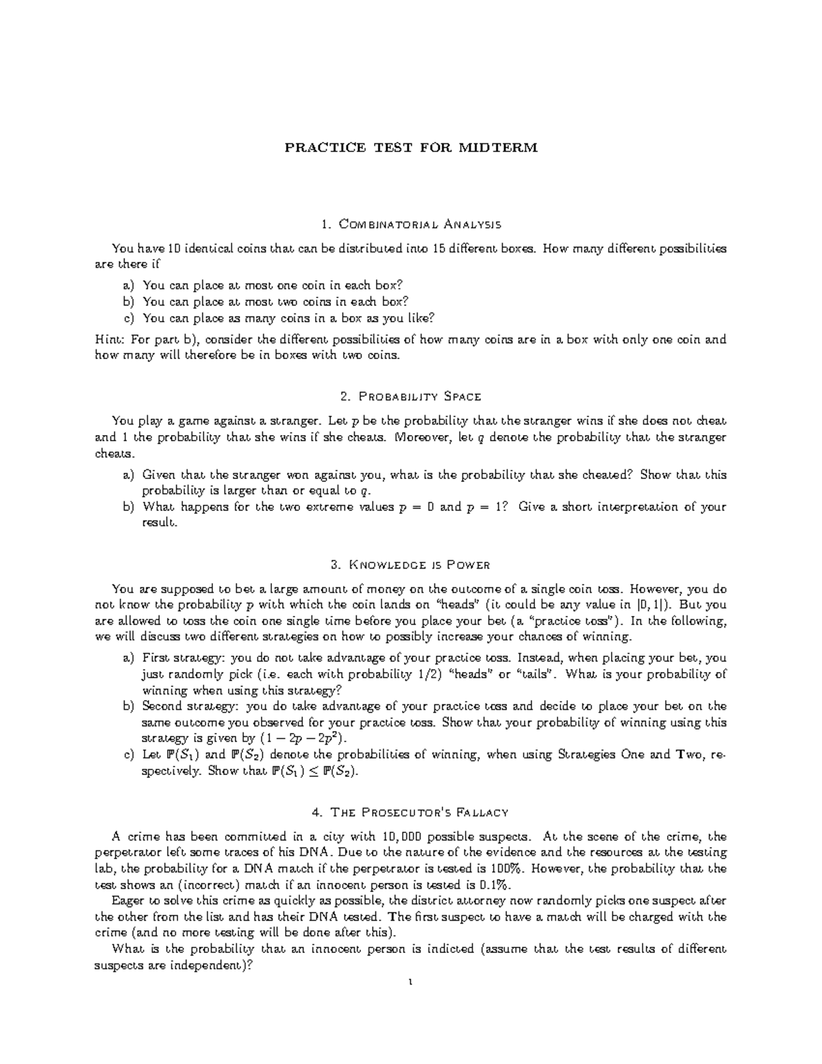 Math 130A Probability Practice Midterm - PRACTICE TEST FOR MIDTERM 1 ...