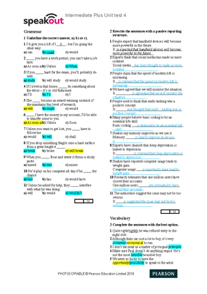 EC A2 Tests - Unit 1 Answer Key And Script - English Class A2 Unit 1 ...