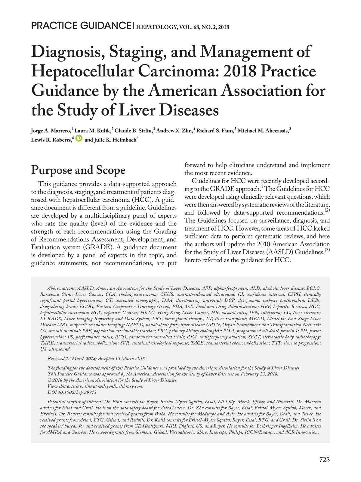 Aasld 2018 HCC Guidance On Diagnosis, Staging And Management Hep 29913 ...