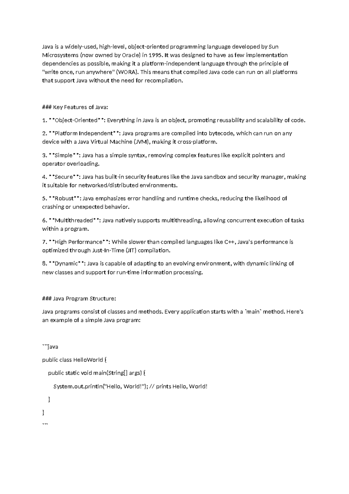 Gg - java programming notes available - Java is a widely-used, high ...