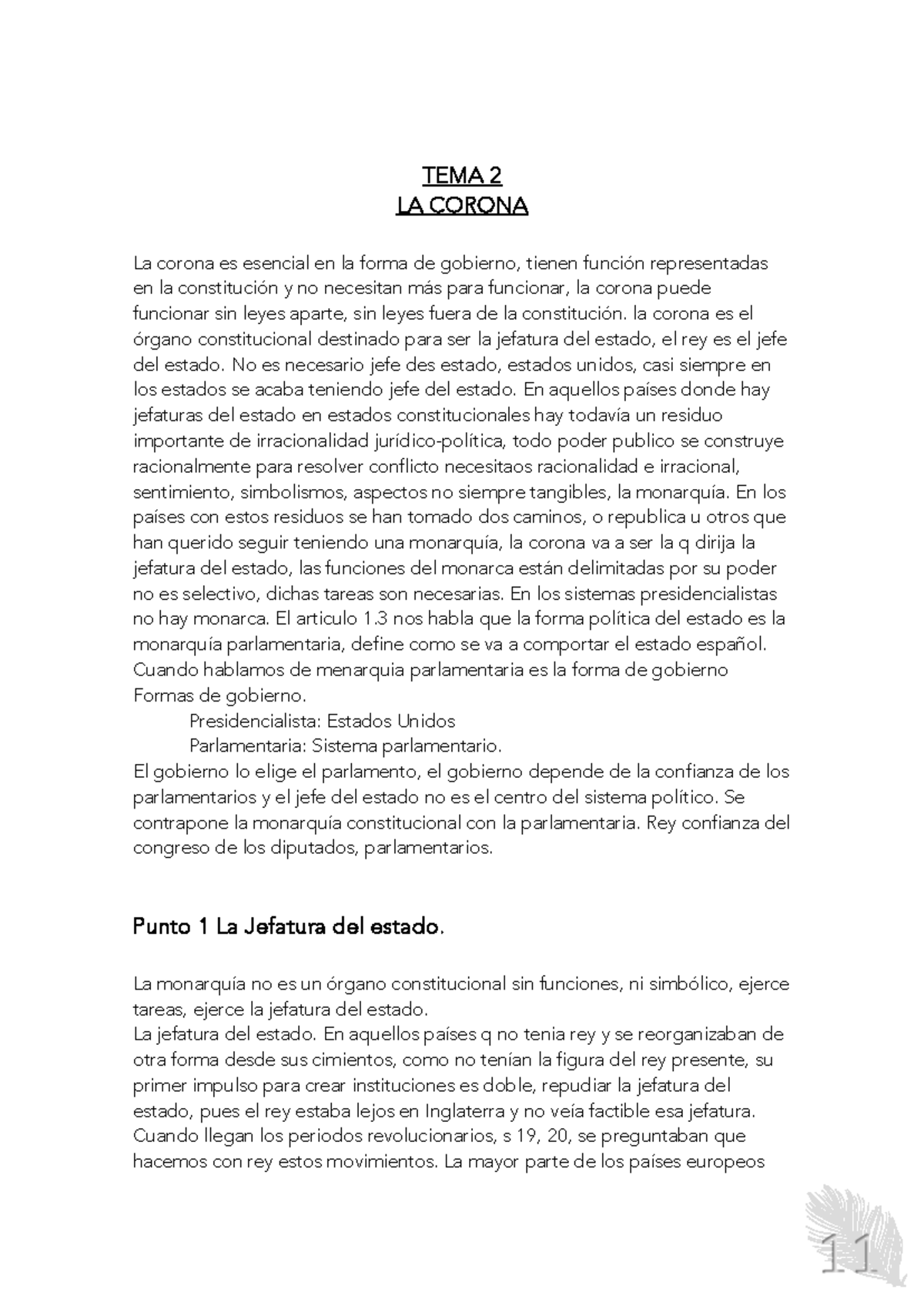 2 Consti - 11 TEMA 2 LA CORONA La corona es esencial en la forma de ...