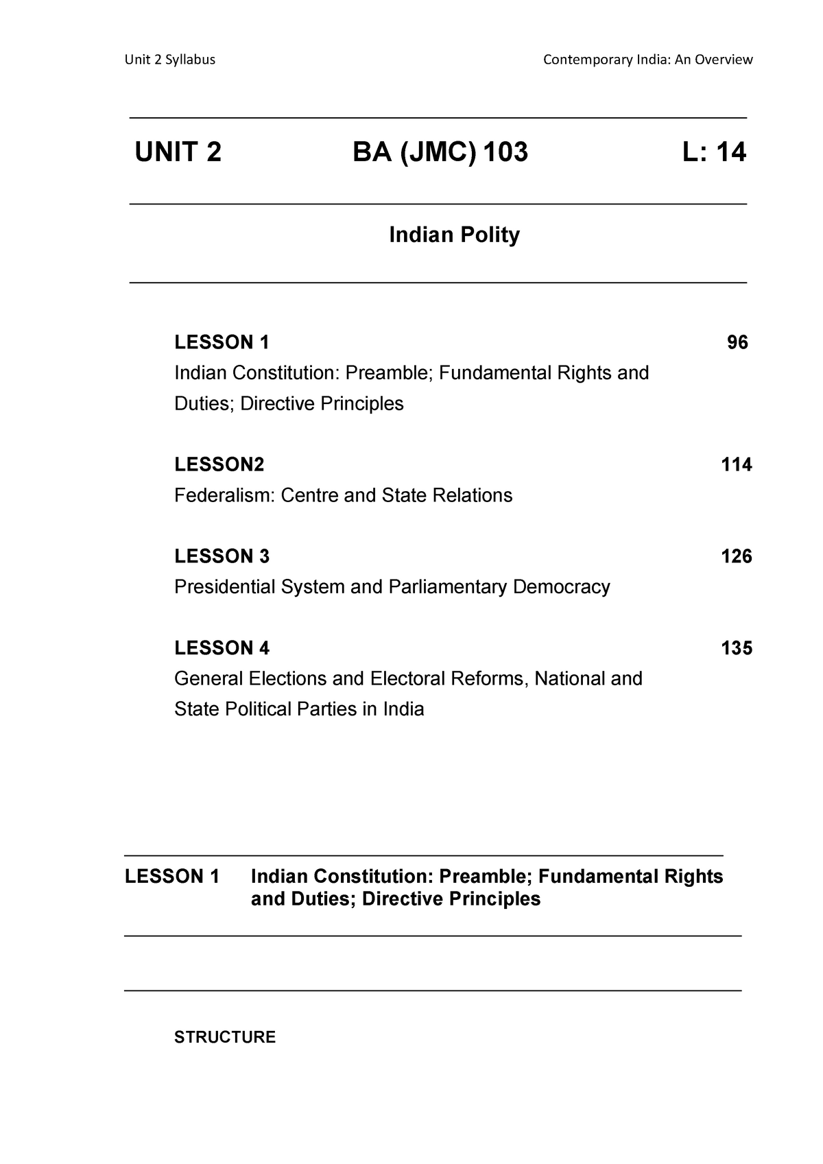 UNIT 2 Contemporary India - Unit 2 Syllabus Contemporary India: An ...