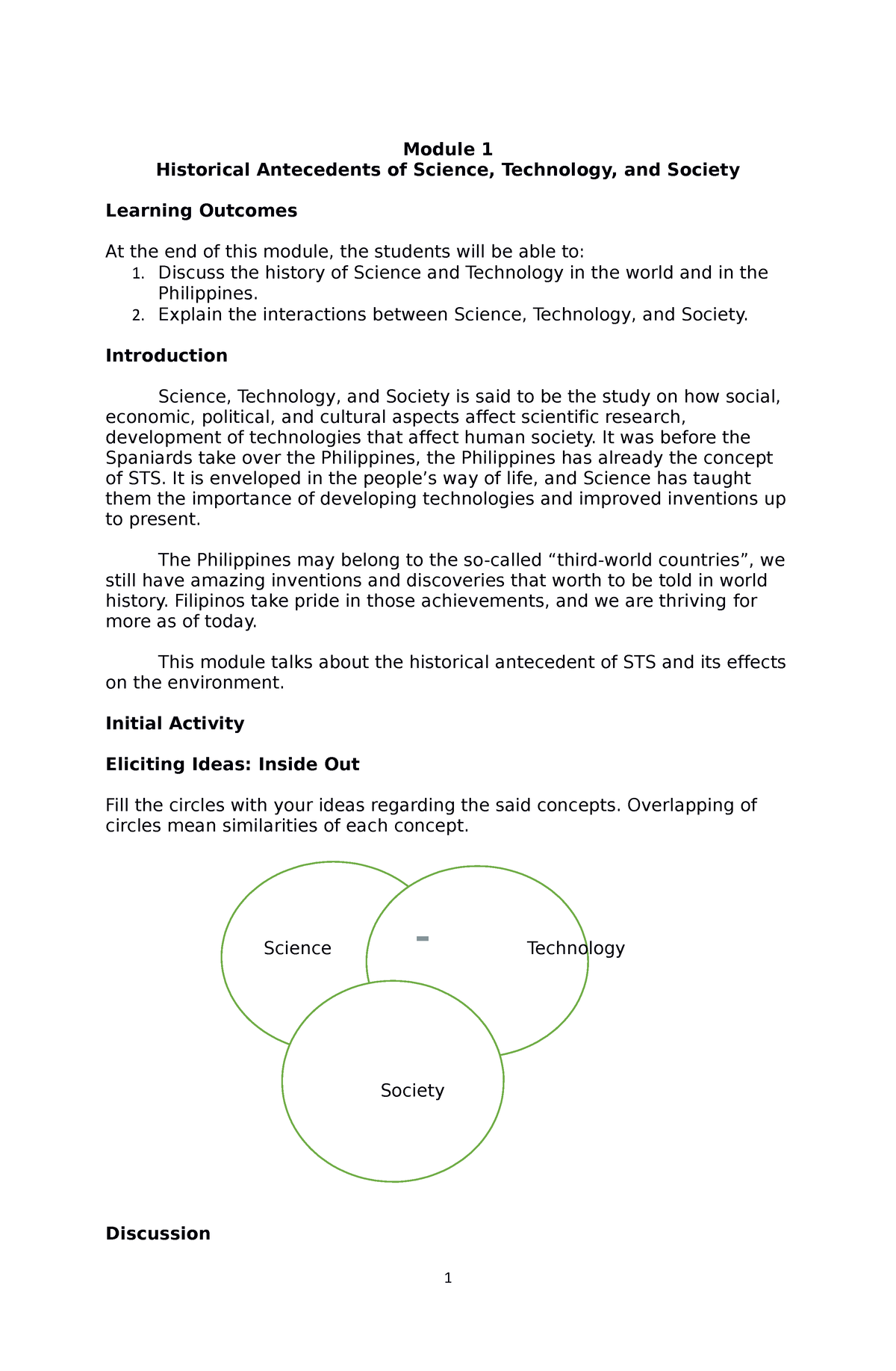 STS-Modules-1-4- Prelim - Module 1 Historical Antecedents Of Science ...