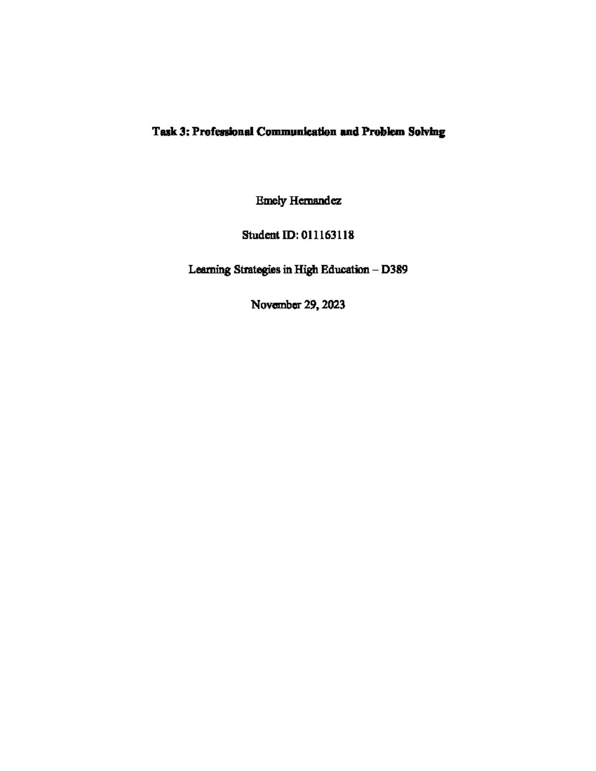 Task 3 Learning Strategies In Higher Education D389 Studocu Task 3 Learning Strategies In Higher Education D389 Studocu