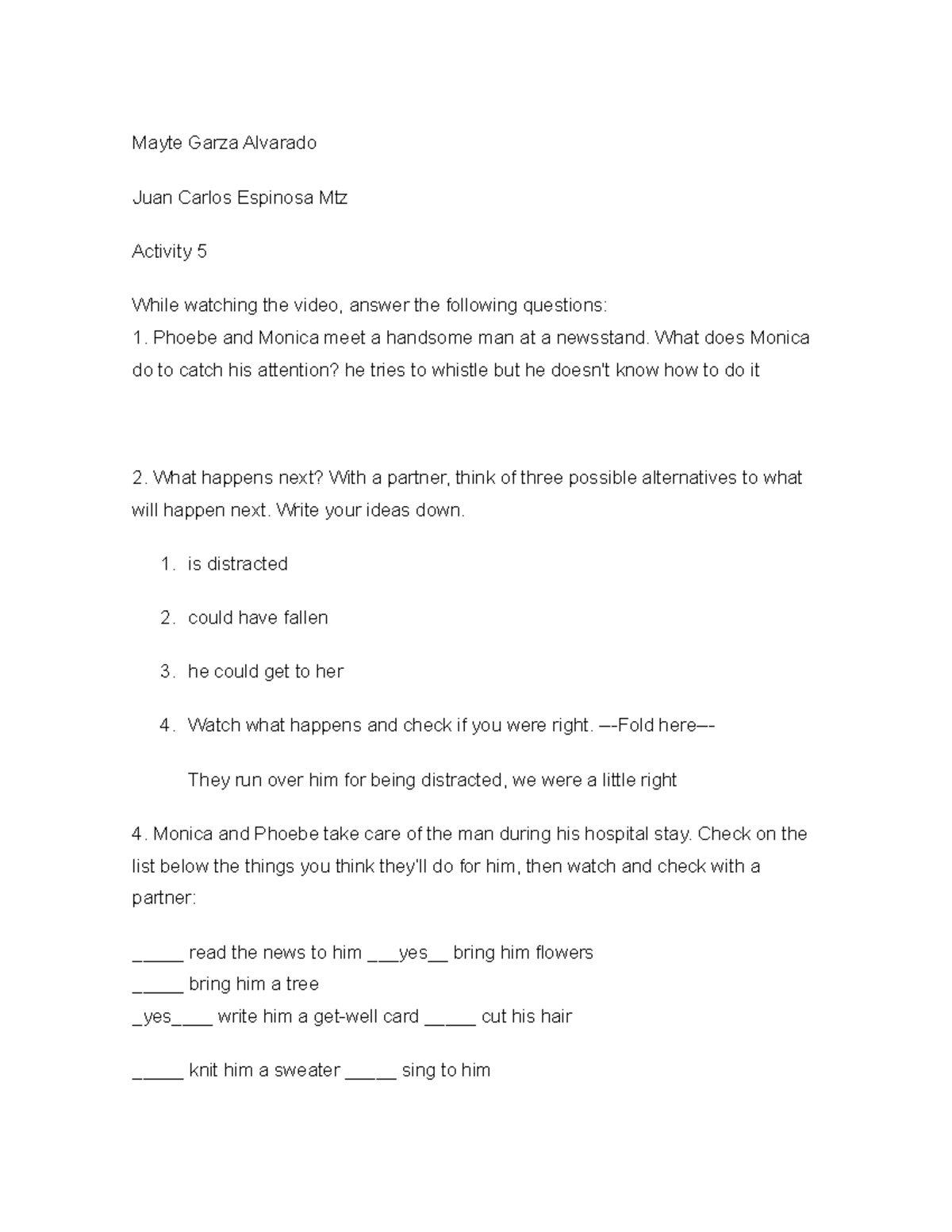 Activity 5 - ingles 2 - Mayte Garza Alvarado Juan Carlos Espinosa Mtz ...