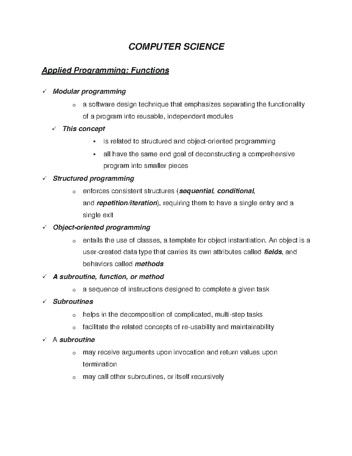 Applied Programming: Functions - COMPUTER SCIENCE Applied Programming ...