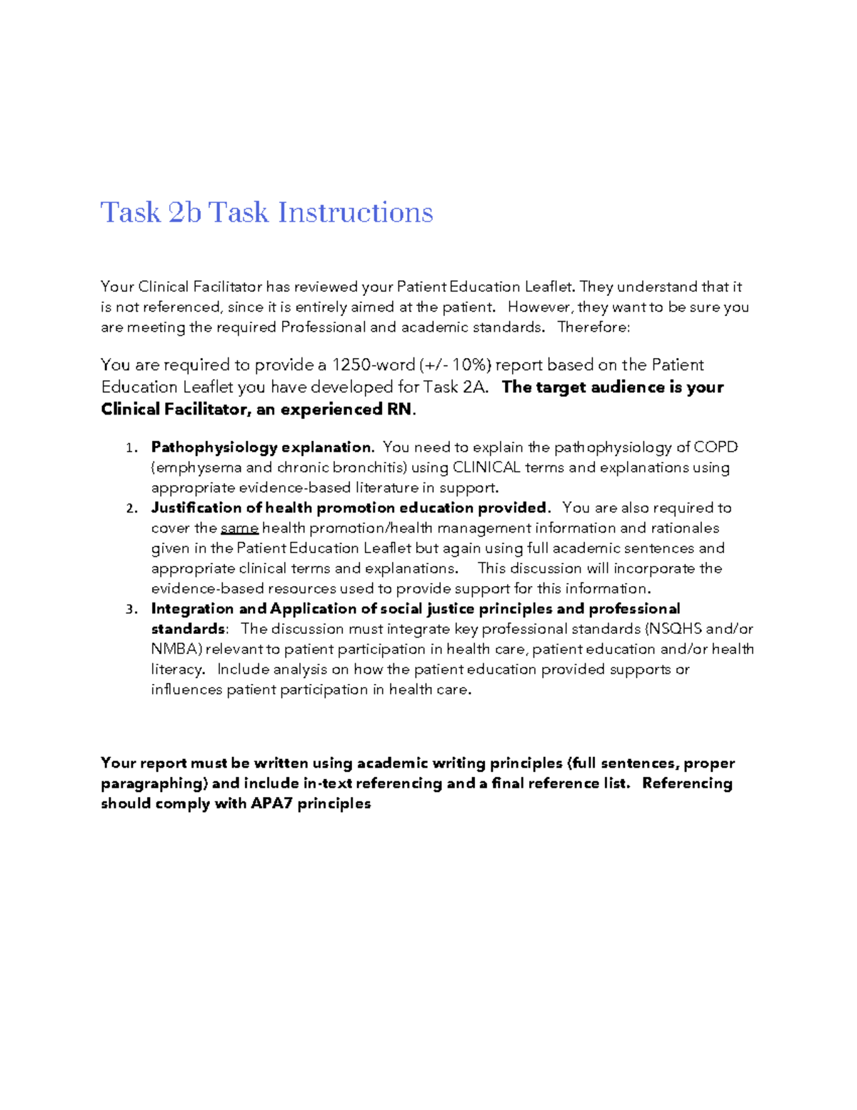 Task+2b+Instructions - Task 2b Task Instructions Your Clinical ...