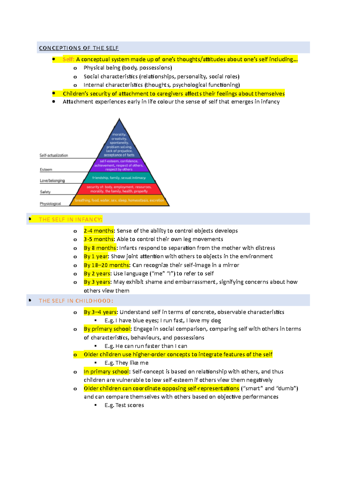 Lecture 7 - CONCEPTIONS OF THE SELF Self: A conceptual system made up ...