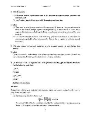 Ch. 9 Phase diagrams - Chapter 9 practice questions based off Martin ...