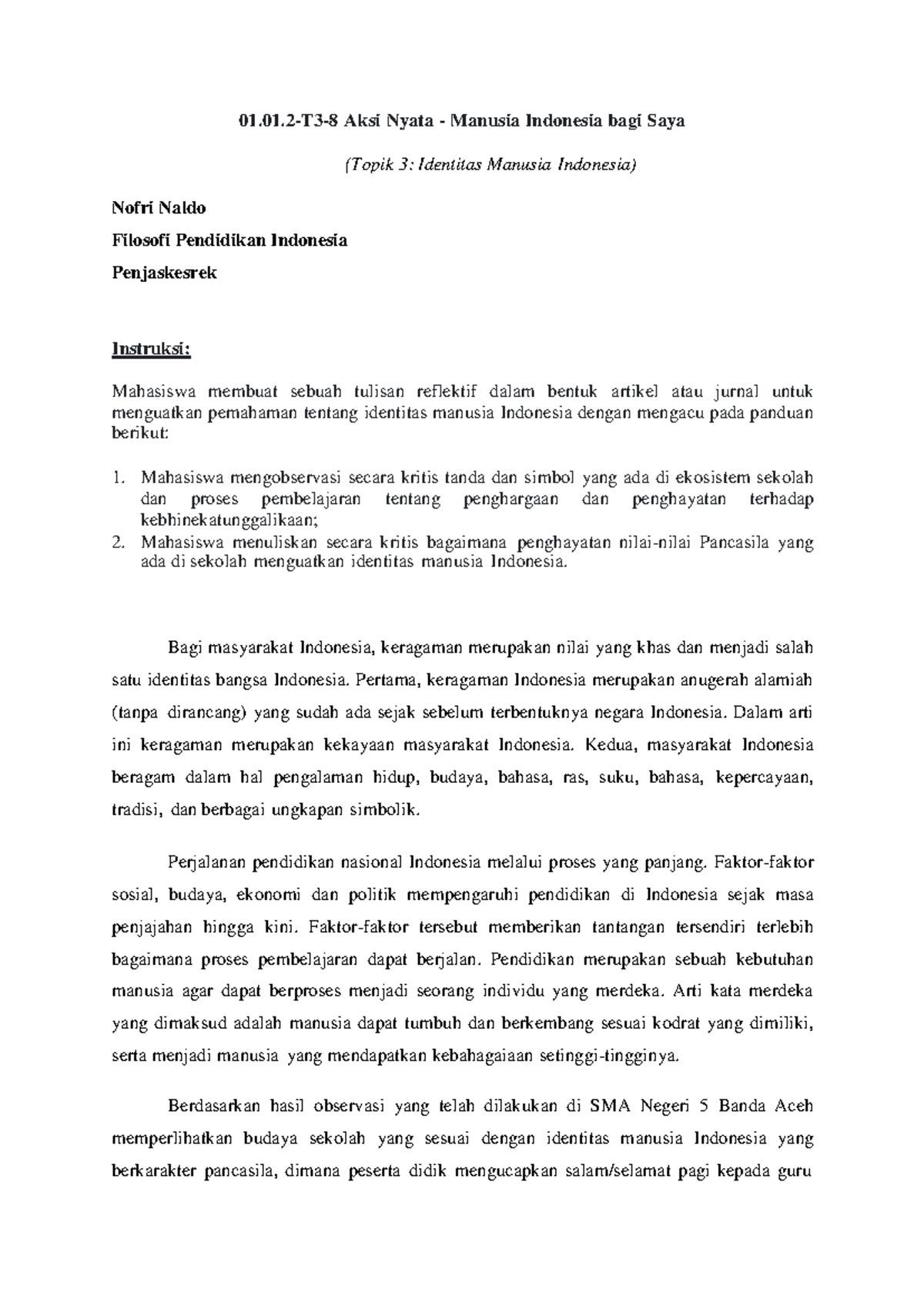 01.01.2-T3-8 Aksi Nyata - Manusia Indonesia Bagi Saya - 01.01-T3- 8 ...