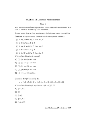 Discrete Mathematics Chap1 Exercise 2 Quiz - Answers To Homework 2 ...