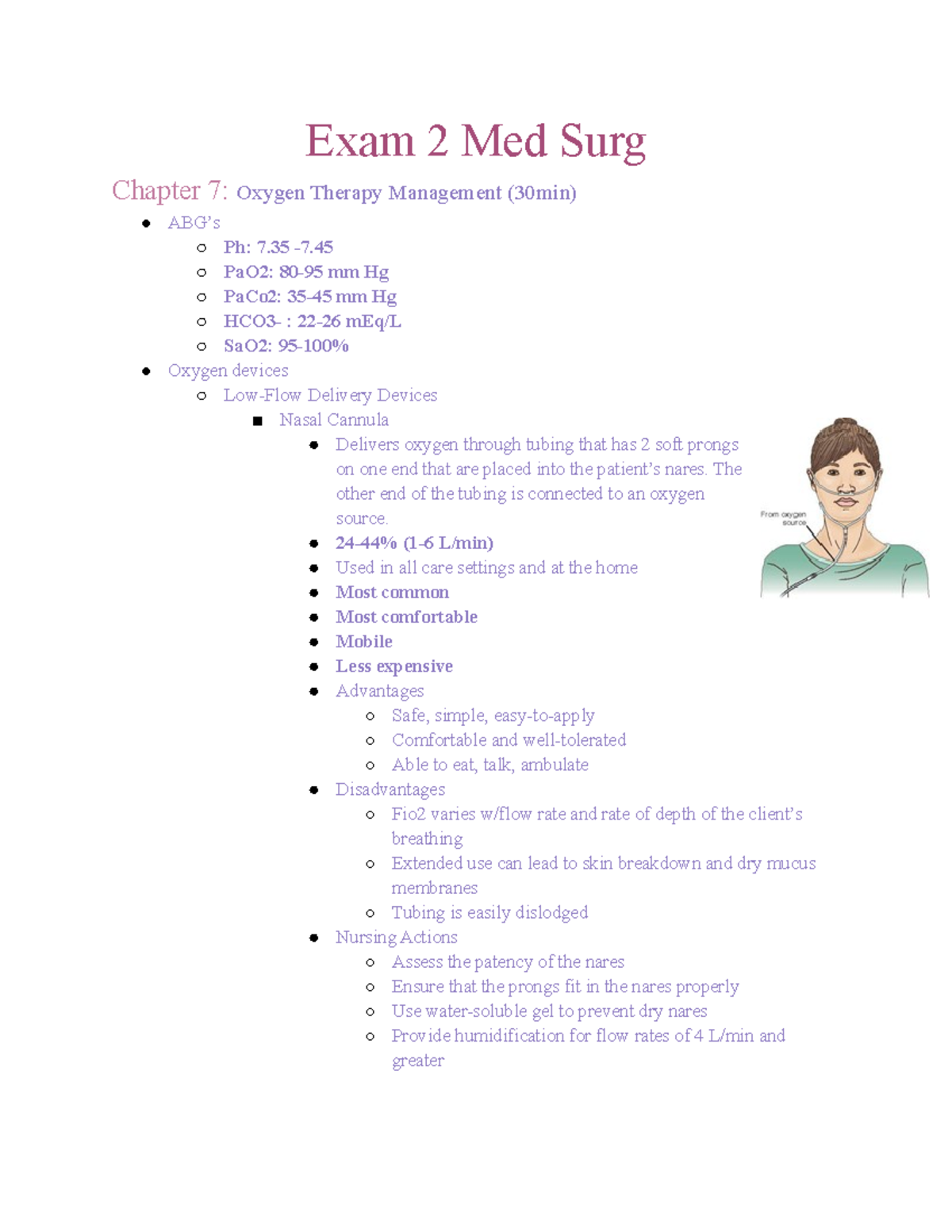 Exam 2 Med Surg[ 2130] - Entire Course Of Summaries, Study Guides And ...