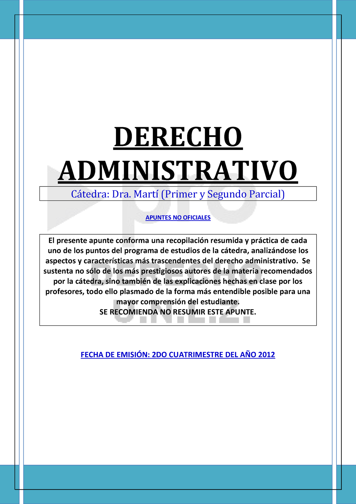 Derecho Administrativo-1 - DERECHO ADMINISTRATIVO C·tedra: Dra. MartÌ ...