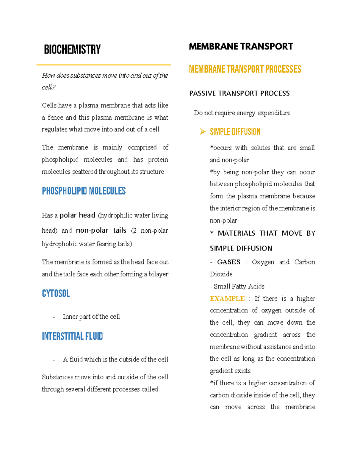 Biochem more notes - It will help 1st year - BIOCHEMISTRY How does ...